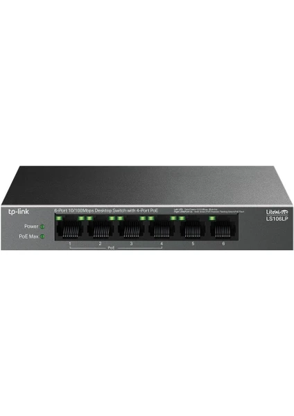 Tp link LS106LP 4 Port PoE ile 6 Port 10 100Mbps Masaustu Switch.webp